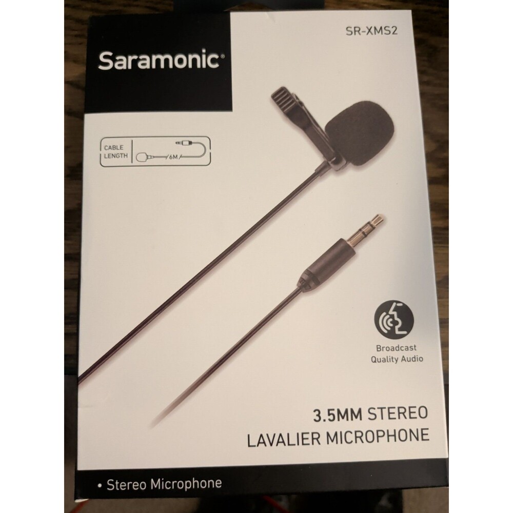 Saramonic SR-XMS2 Broadcast-Quality X/Y Stereo Lavalier Omnidirectional...